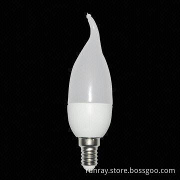 3W LED Candle Bulb, E14 Socket, Epistar Chip, AC 85-265V Voltage, 2 Years Warranty
